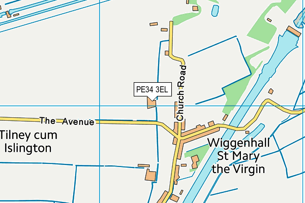 PE34 3EL map - OS VectorMap District (Ordnance Survey)