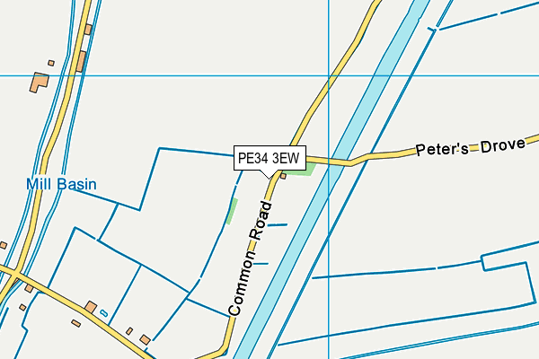 PE34 3EW map - OS VectorMap District (Ordnance Survey)