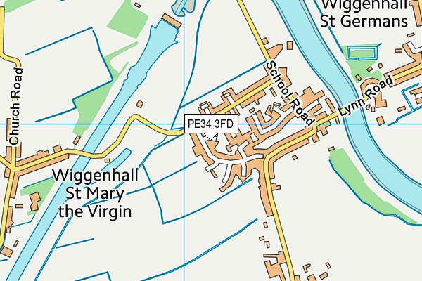PE34 3FD map - OS VectorMap District (Ordnance Survey)