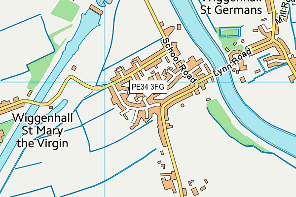 PE34 3FG map - OS VectorMap District (Ordnance Survey)