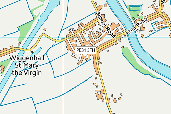 PE34 3FH map - OS VectorMap District (Ordnance Survey)