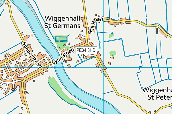 PE34 3HD map - OS VectorMap District (Ordnance Survey)