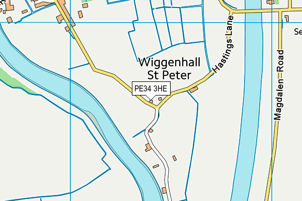 PE34 3HE map - OS VectorMap District (Ordnance Survey)