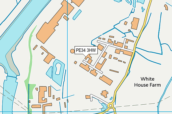 PE34 3HW map - OS VectorMap District (Ordnance Survey)