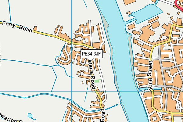 PE34 3JF map - OS VectorMap District (Ordnance Survey)