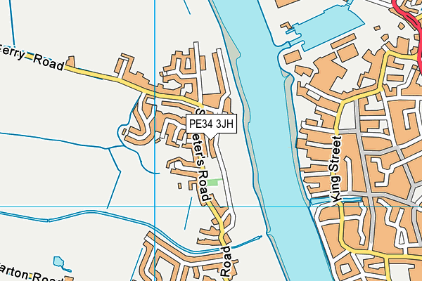 PE34 3JH map - OS VectorMap District (Ordnance Survey)