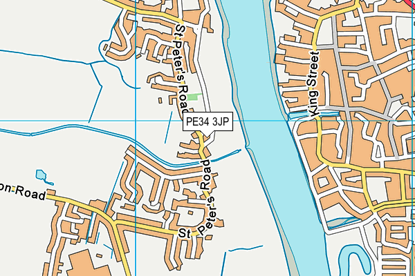 PE34 3JP map - OS VectorMap District (Ordnance Survey)