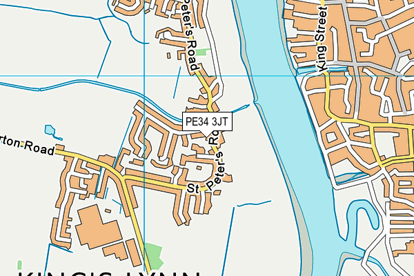 PE34 3JT map - OS VectorMap District (Ordnance Survey)