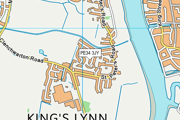 PE34 3JY map - OS VectorMap District (Ordnance Survey)