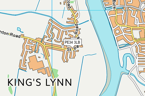 West Lynn map (PE34 3LB) - OS VectorMap District (Ordnance Survey)
