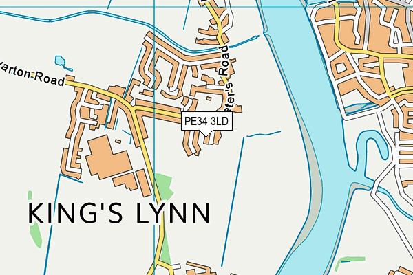 PE34 3LD map - OS VectorMap District (Ordnance Survey)