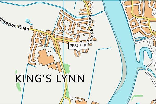 PE34 3LE map - OS VectorMap District (Ordnance Survey)