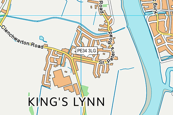 PE34 3LG map - OS VectorMap District (Ordnance Survey)