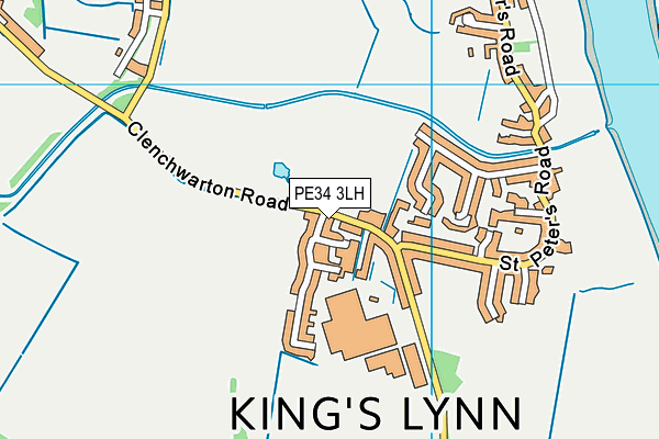 PE34 3LH map - OS VectorMap District (Ordnance Survey)