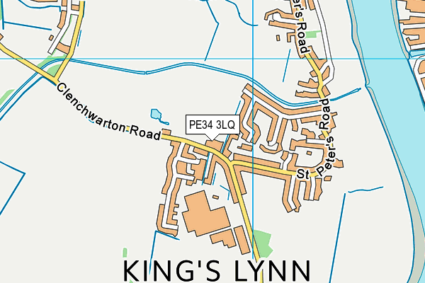 PE34 3LQ map - OS VectorMap District (Ordnance Survey)