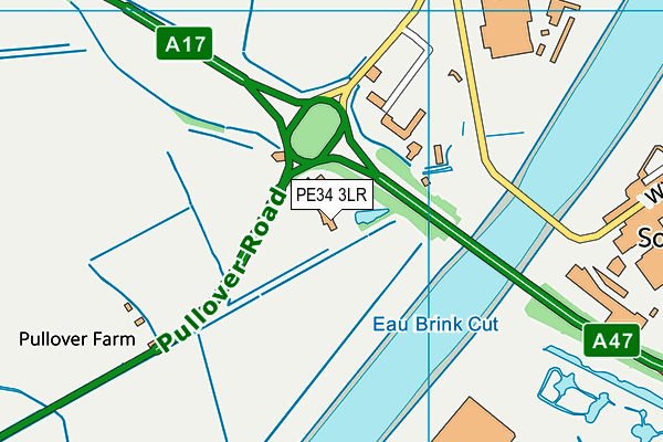 PE34 3LR map - OS VectorMap District (Ordnance Survey)