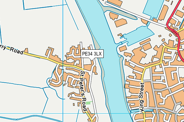 PE34 3LX map - OS VectorMap District (Ordnance Survey)