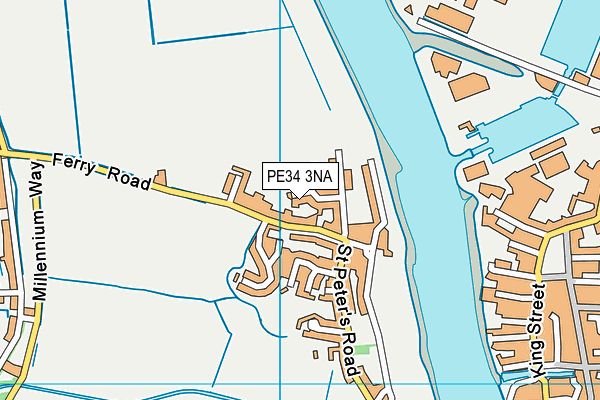 PE34 3NA map - OS VectorMap District (Ordnance Survey)