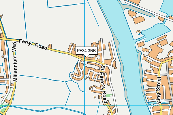 PE34 3NB map - OS VectorMap District (Ordnance Survey)