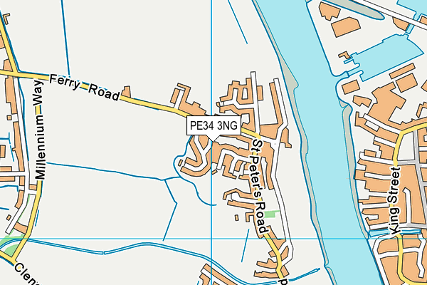PE34 3NG map - OS VectorMap District (Ordnance Survey)