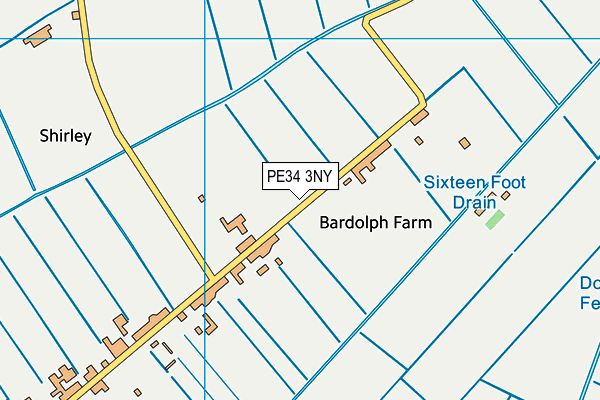 PE34 3NY map - OS VectorMap District (Ordnance Survey)