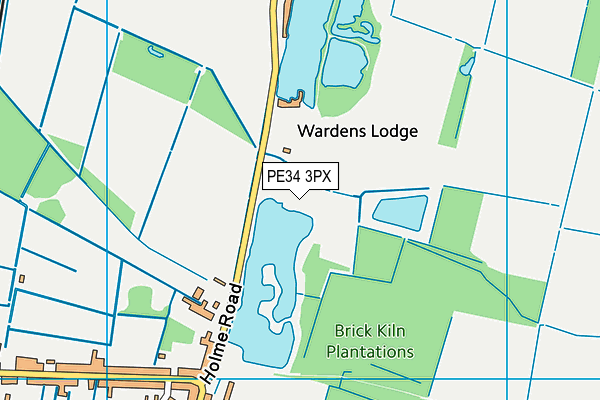 PE34 3PX map - OS VectorMap District (Ordnance Survey)