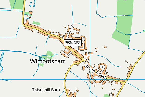 PE34 3PZ map - OS VectorMap District (Ordnance Survey)