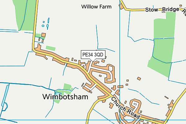 PE34 3QD map - OS VectorMap District (Ordnance Survey)