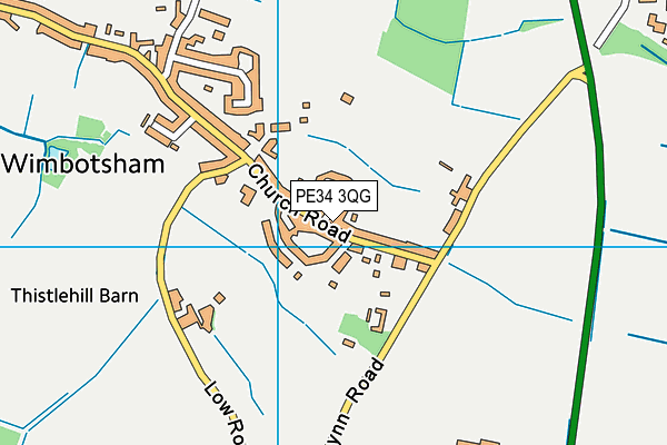 PE34 3QG map - OS VectorMap District (Ordnance Survey)