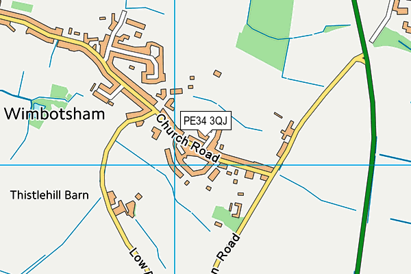 PE34 3QJ map - OS VectorMap District (Ordnance Survey)