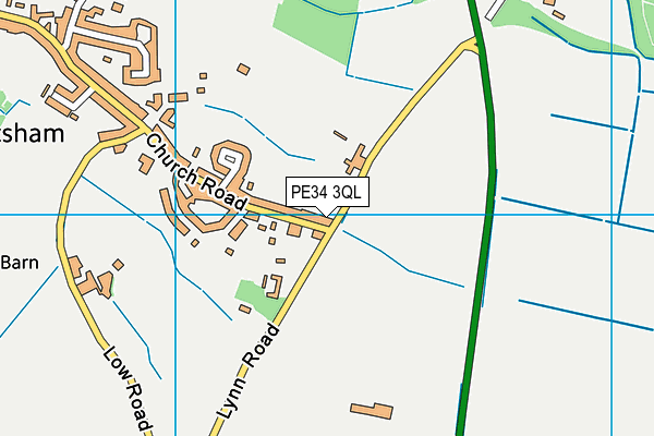 PE34 3QL map - OS VectorMap District (Ordnance Survey)