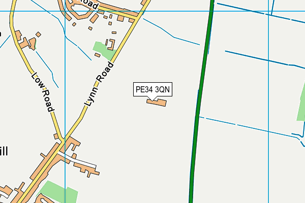 PE34 3QN map - OS VectorMap District (Ordnance Survey)