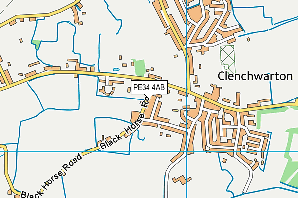 PE34 4AB map - OS VectorMap District (Ordnance Survey)