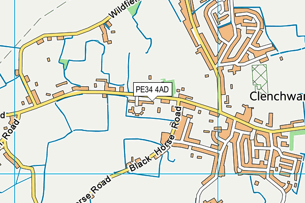 PE34 4AD map - OS VectorMap District (Ordnance Survey)