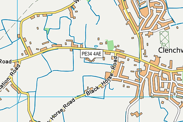 PE34 4AE map - OS VectorMap District (Ordnance Survey)