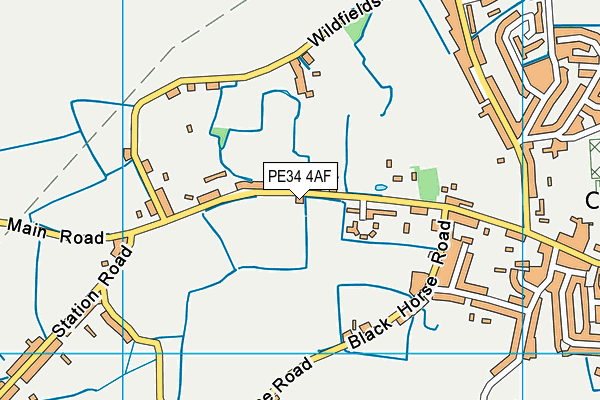 PE34 4AF map - OS VectorMap District (Ordnance Survey)