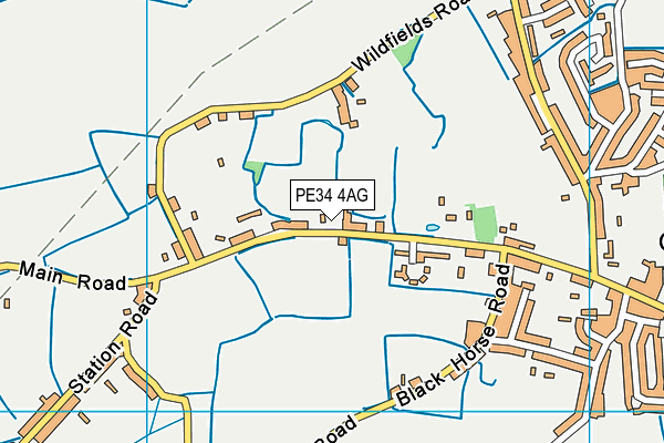PE34 4AG map - OS VectorMap District (Ordnance Survey)