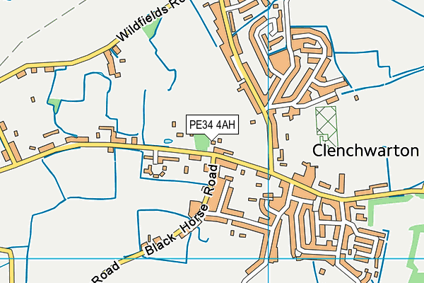 PE34 4AH map - OS VectorMap District (Ordnance Survey)