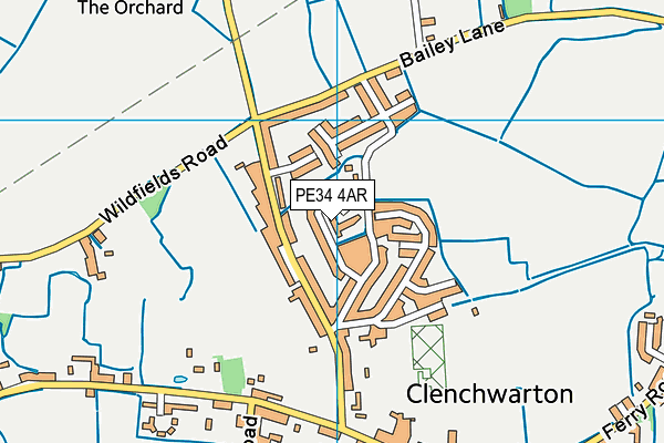 PE34 4AR map - OS VectorMap District (Ordnance Survey)
