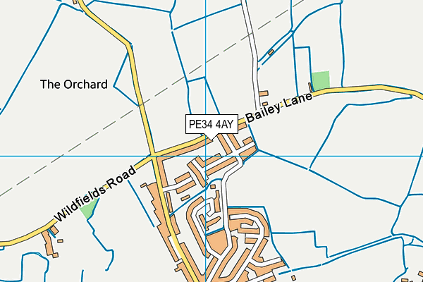 PE34 4AY map - OS VectorMap District (Ordnance Survey)