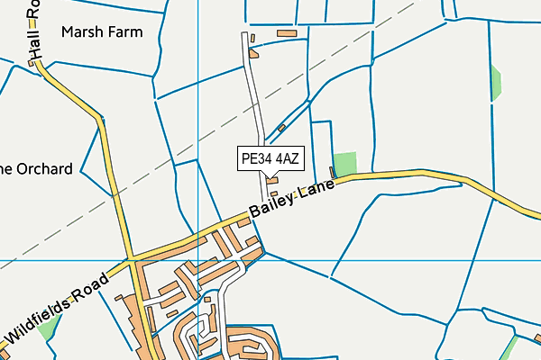 PE34 4AZ map - OS VectorMap District (Ordnance Survey)