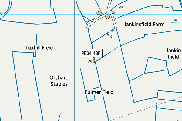 PE34 4BF map - OS VectorMap District (Ordnance Survey)