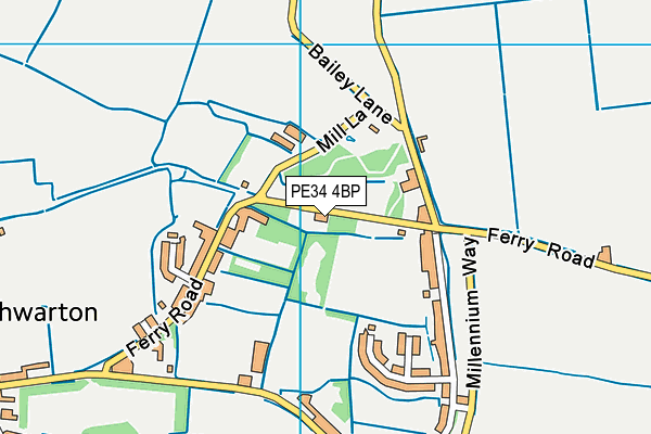PE34 4BP map - OS VectorMap District (Ordnance Survey)