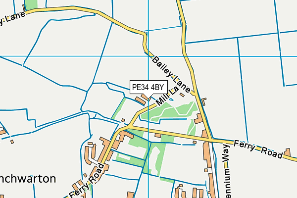 PE34 4BY map - OS VectorMap District (Ordnance Survey)