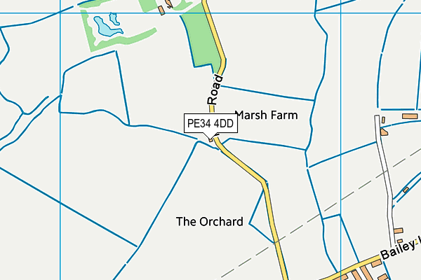 PE34 4DD map - OS VectorMap District (Ordnance Survey)