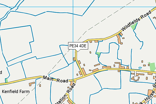PE34 4DE map - OS VectorMap District (Ordnance Survey)