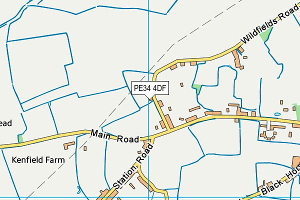 PE34 4DF map - OS VectorMap District (Ordnance Survey)