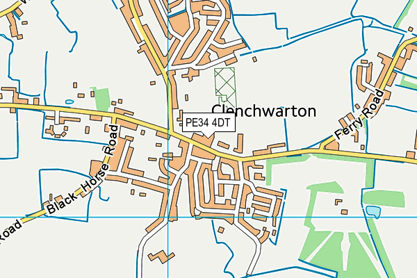 Clenchwarton Recreation Ground map (PE34 4DT) - OS VectorMap District (Ordnance Survey)