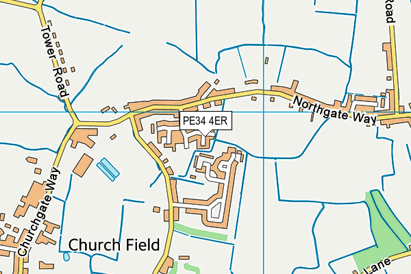 PE34 4ER map - OS VectorMap District (Ordnance Survey)