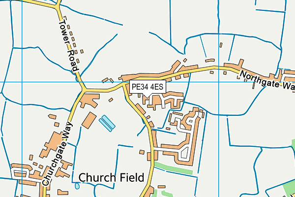 PE34 4ES map - OS VectorMap District (Ordnance Survey)